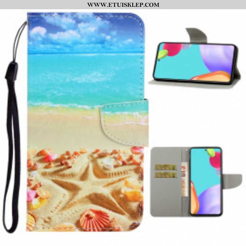 Etui Folio do Samsung Galaxy A52 4G / A52 5G / A52s 5G z Łańcuch Plaża Smyczkowa